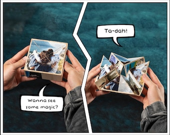 Photo gift - mothers day gift boyfriend girlfriend wife husband daughter son brother sister photo cube friend Christmas ornaments decoration