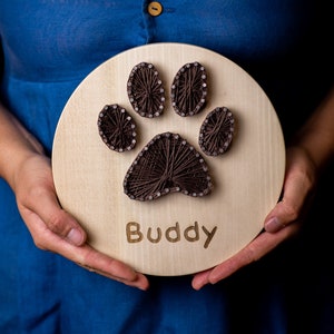 String art dog portrait name gift birthday memorial treats art keychain paws image 2