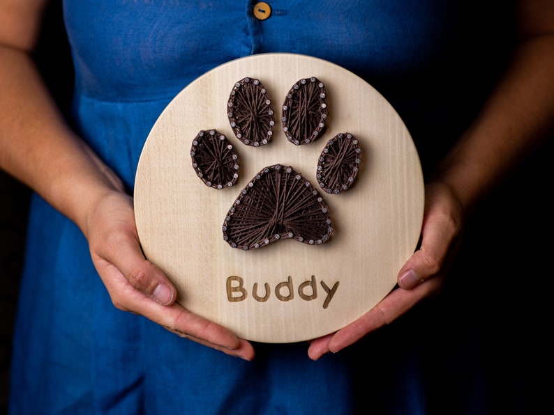 String art dog portrait name gift birthday memorial treats art keychain paws image 2