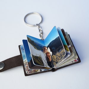 Custom keychain mini photo album Personalized Gifts for Dad, Gifts from Daughter to dad, Christmas Gifts for Dad, Birthday Gifts for Dad image 3