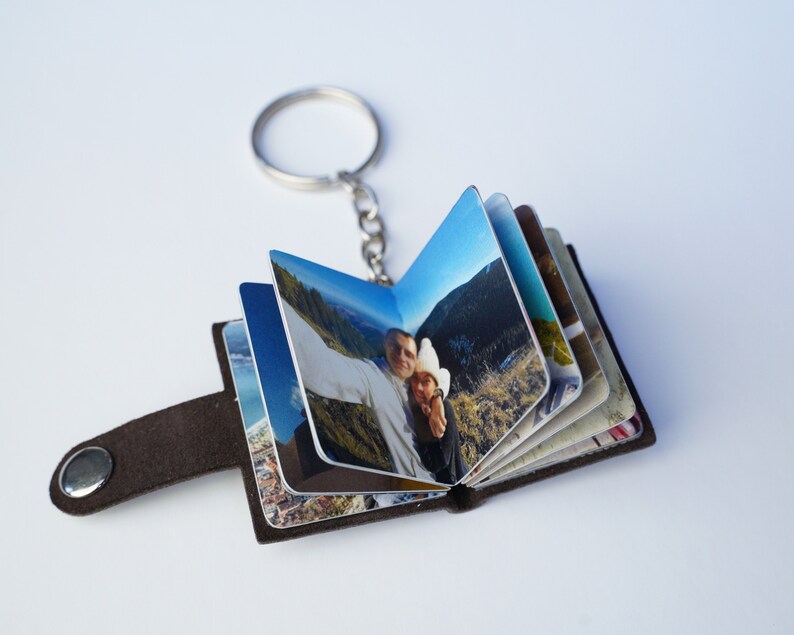 Custom keychain mini photo album Personalized Gifts for Dad, Gifts from Daughter to dad, Christmas Gifts for Dad, Birthday Gifts for Dad image 3