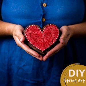 DIY Heart String Art Kit - Anniversary birthday gift - new year gift