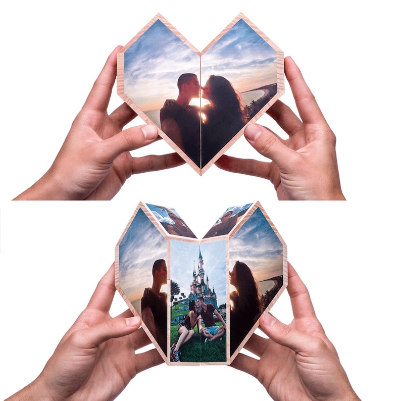 Photo heart Valentines day photo folding gift, gift for girlfriend, for Mom, birthday gift, anniversary gift, photo gift for her for him image 9