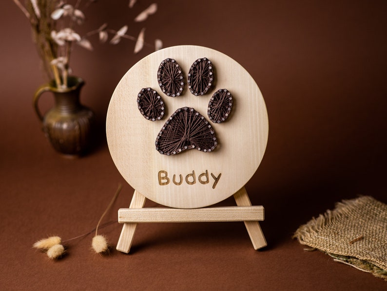 String art dog portrait name gift birthday memorial treats art keychain paws image 10
