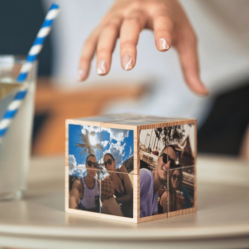Custom Photo Cube, creative mother's day gifts, Wooden and personalized, gift for him her image 6