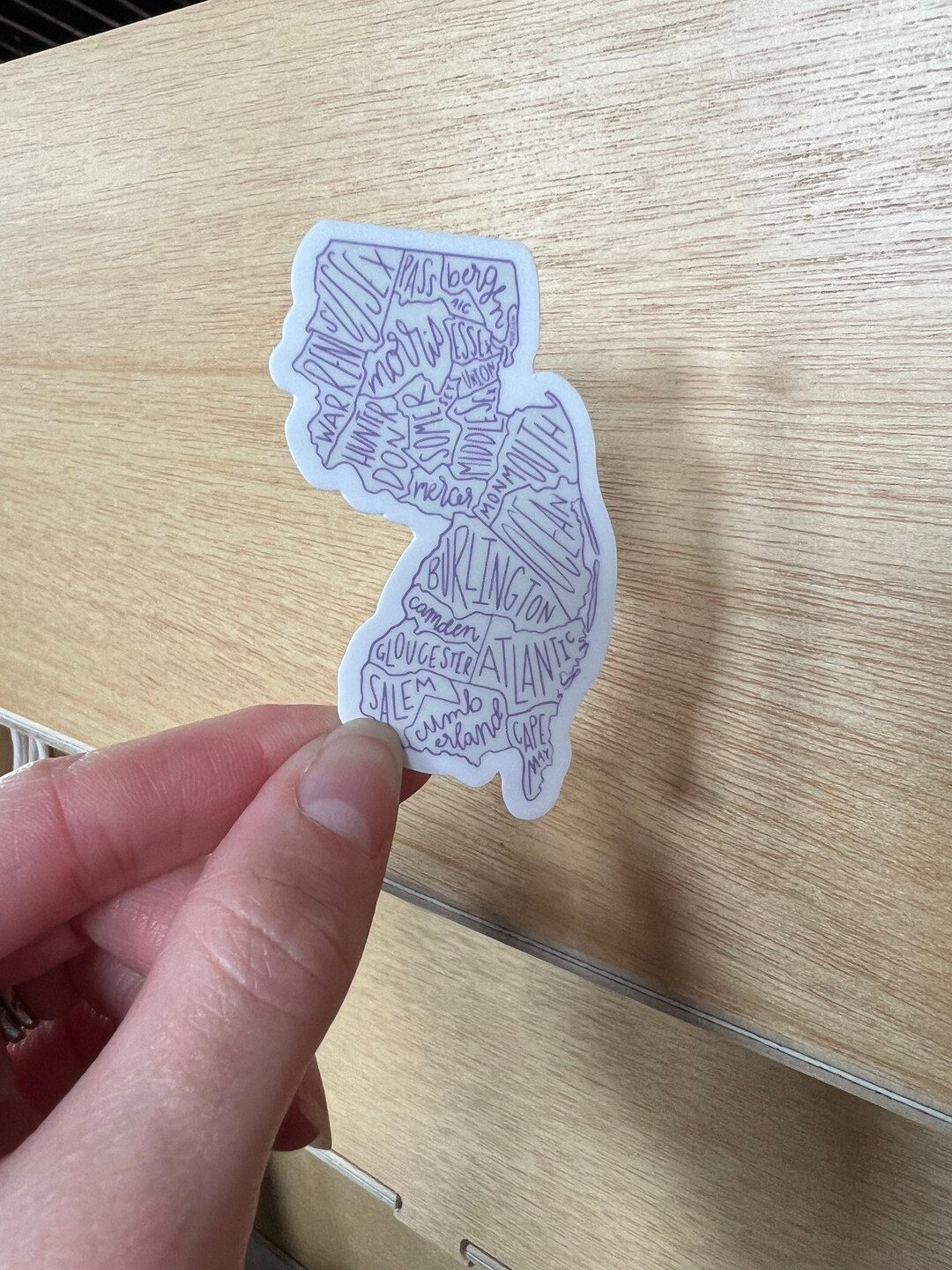 New Jersey Sticker NJ Map With Counties Sticker Sticker for Etsy