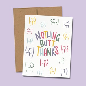 Funny Thank You Card, Butt Thank You, Booty Card for Appreciation