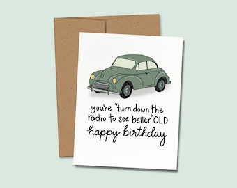 Funny Antique Car Birthday Card for Grandpa