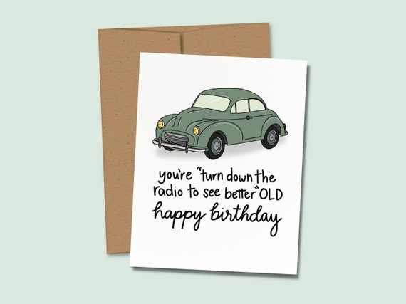 Funny Antique Car Birthday Card for Grandpa - Etsy