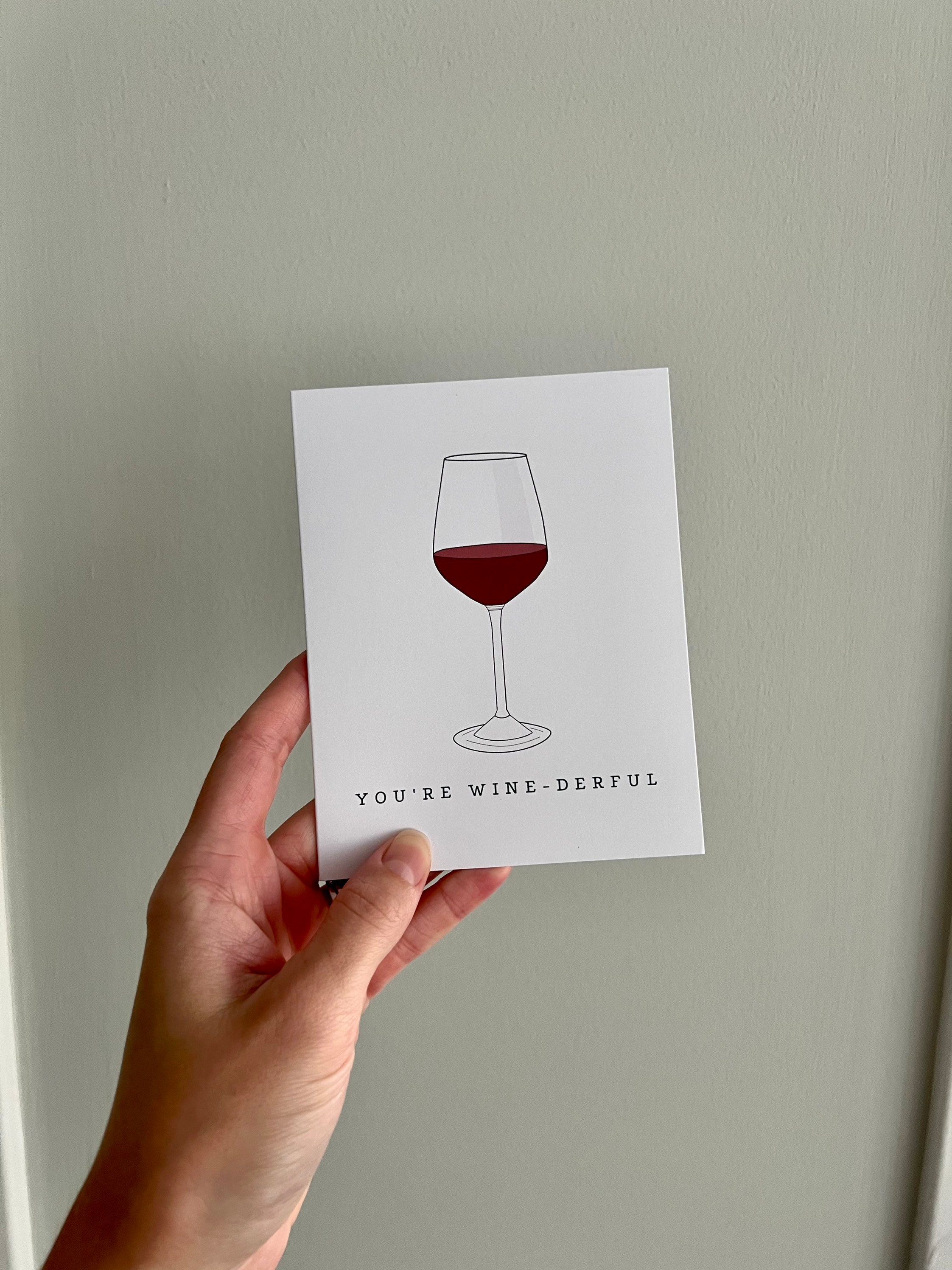 Red Wine Card for Red Wine Lover Gift for Red Wine Card Winery Card for