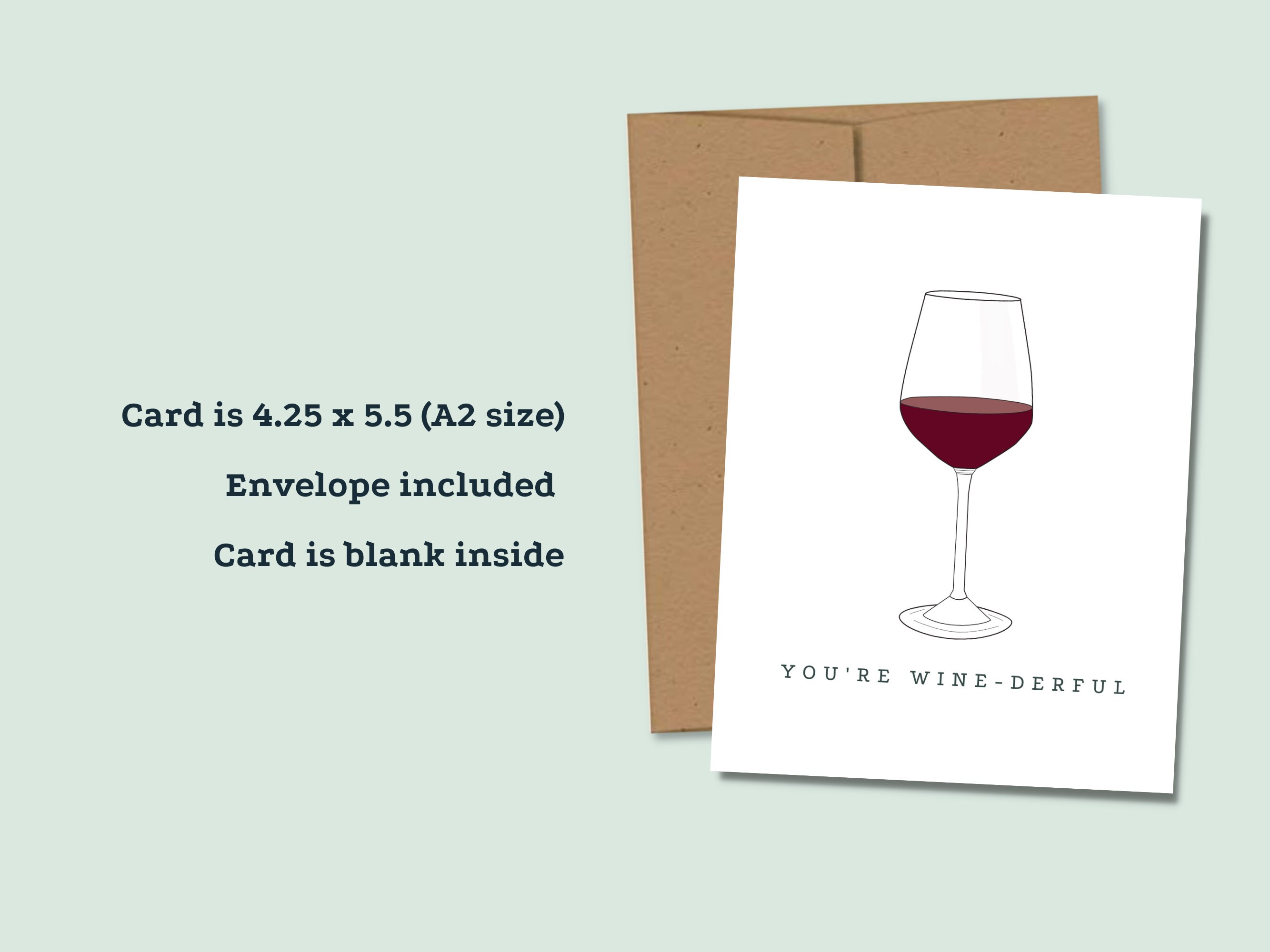 Red Wine Card for Red Wine Lover Gift for Red Wine Card Winery Card for