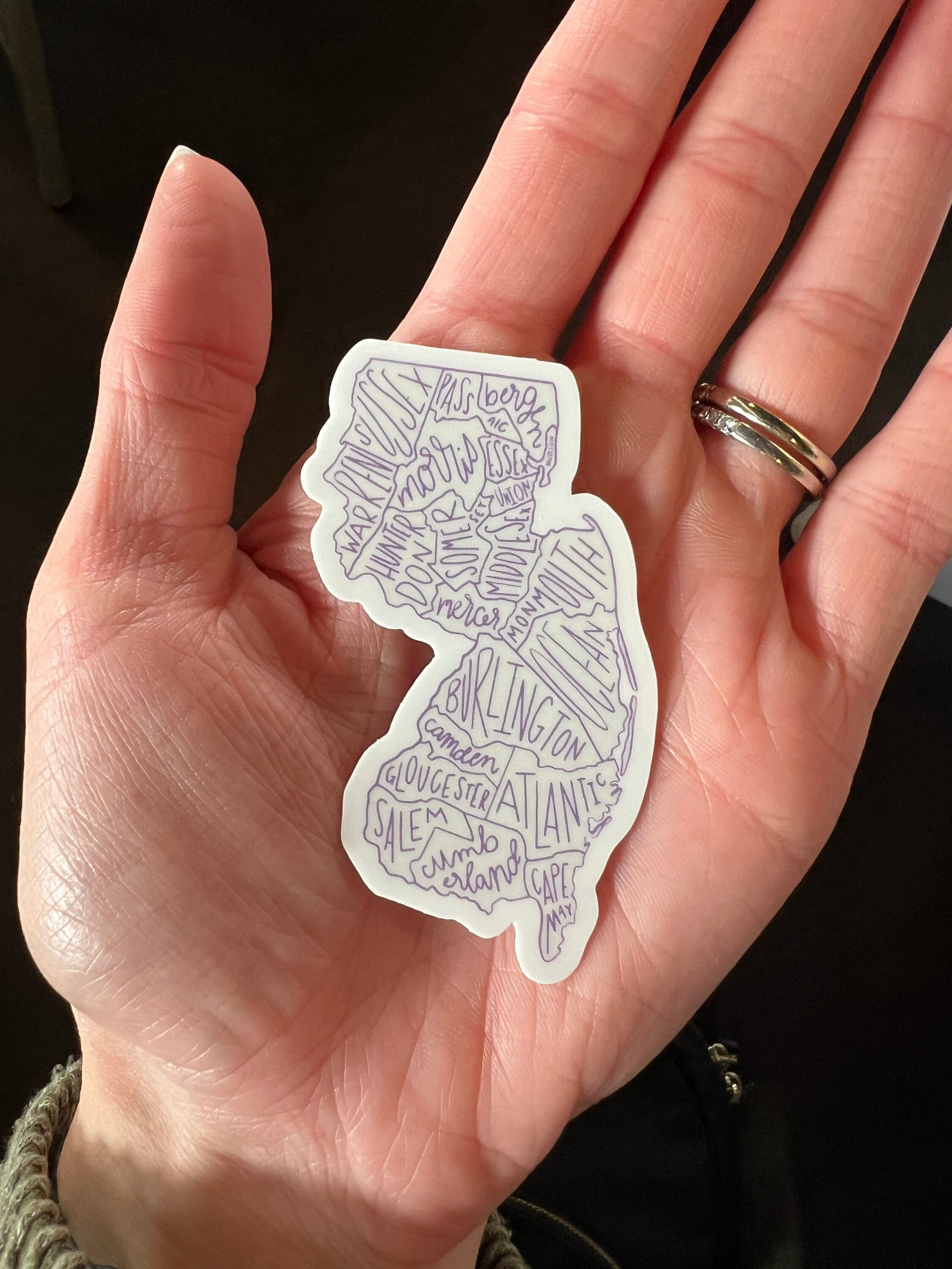 New Jersey Sticker, NJ Map With Counties Sticker, Sticker for New Jersey, Recent New Jersey Move