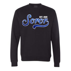 1920 Royal Blue Glitter Sorority Sweatshirt - Verschönerter griechischer Buchstabe Rundhalsausschnitt - Divine 9 Soror Apparel