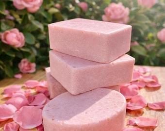 Handmade Pink Rose Soap Bar | Himalayan Salt & Clay, Moisturizing