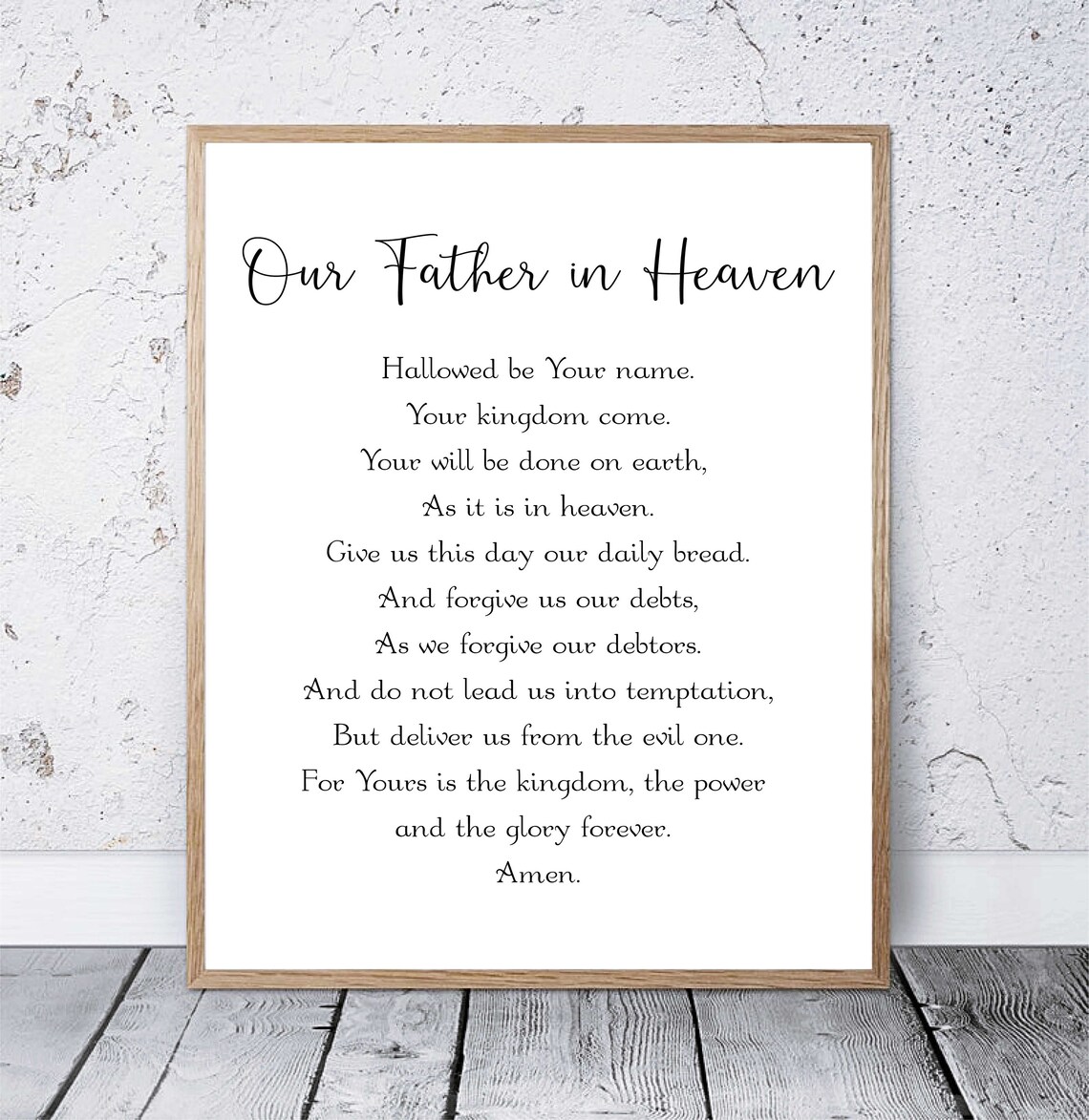 The Lords Prayer Printable | Wall Art | Catholic Prayer | Catholic Art ...