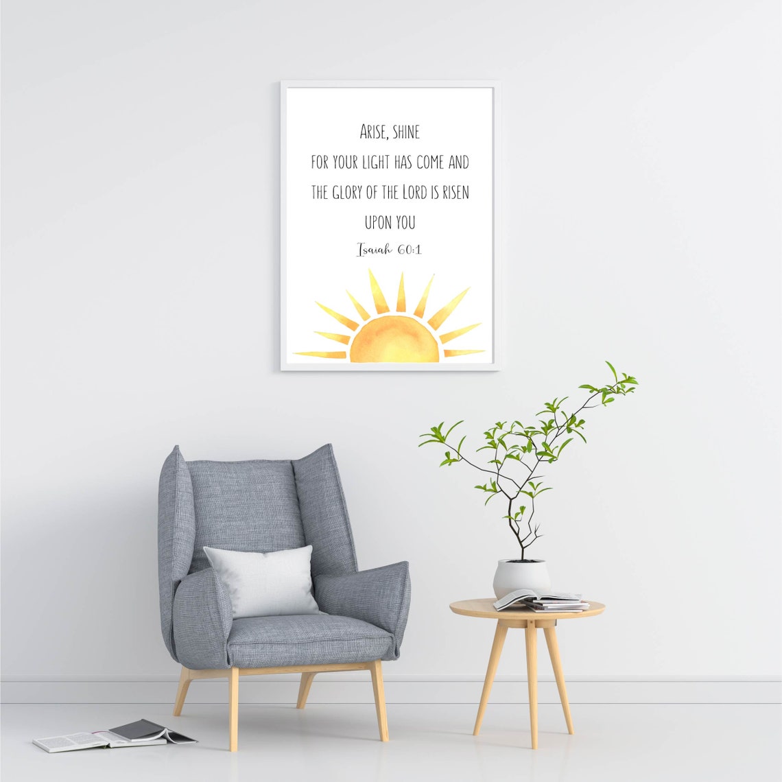 Bible Verse Wall Art/ Arise Shine for Your Light Has Come/ Isaiah 60:1 ...