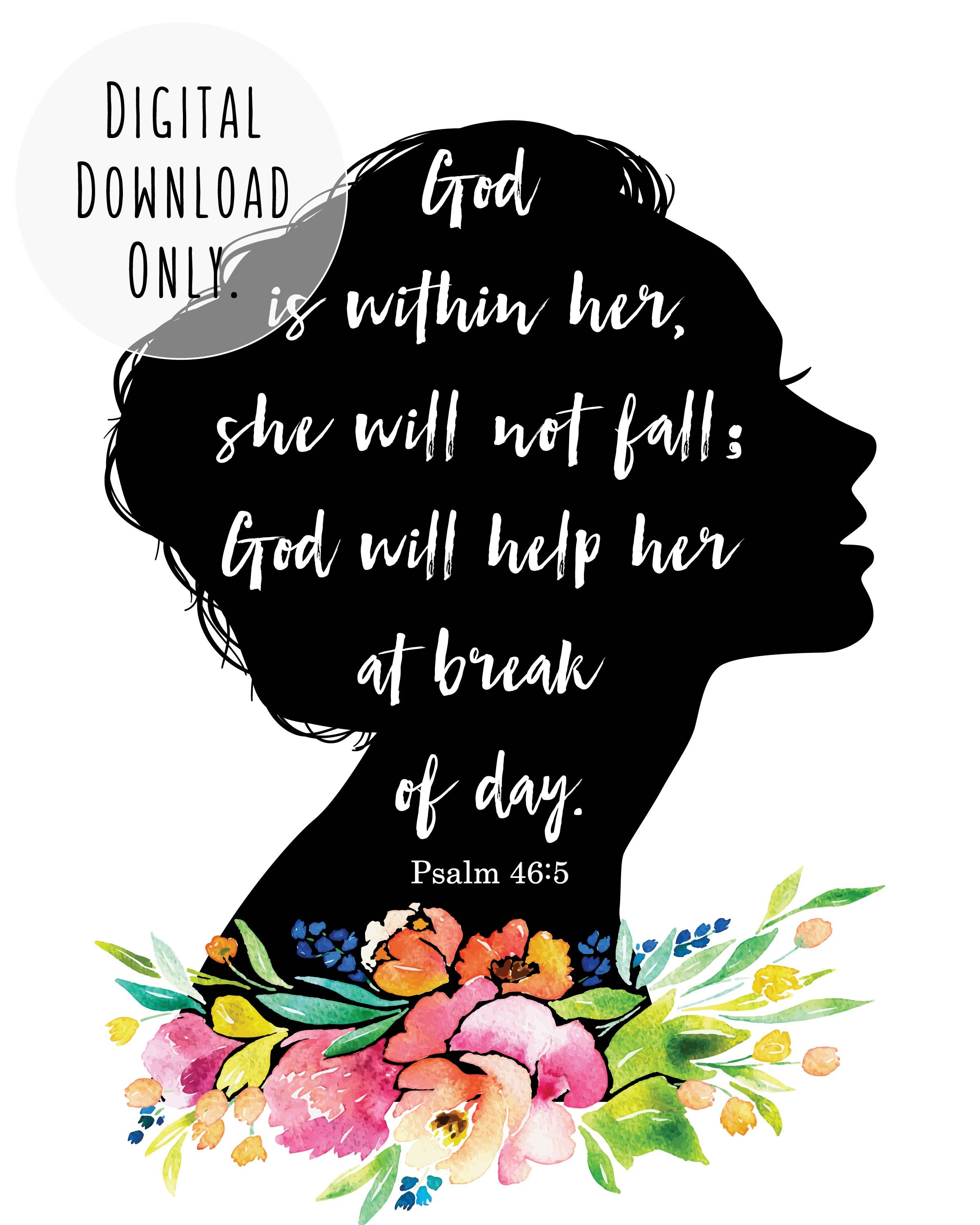 SCRIPTURE SIGN Bible Cover God Is Within her She WIll Not Fall Printable  Quotes Scripture Wall Art Throw Pillow by typohouseart