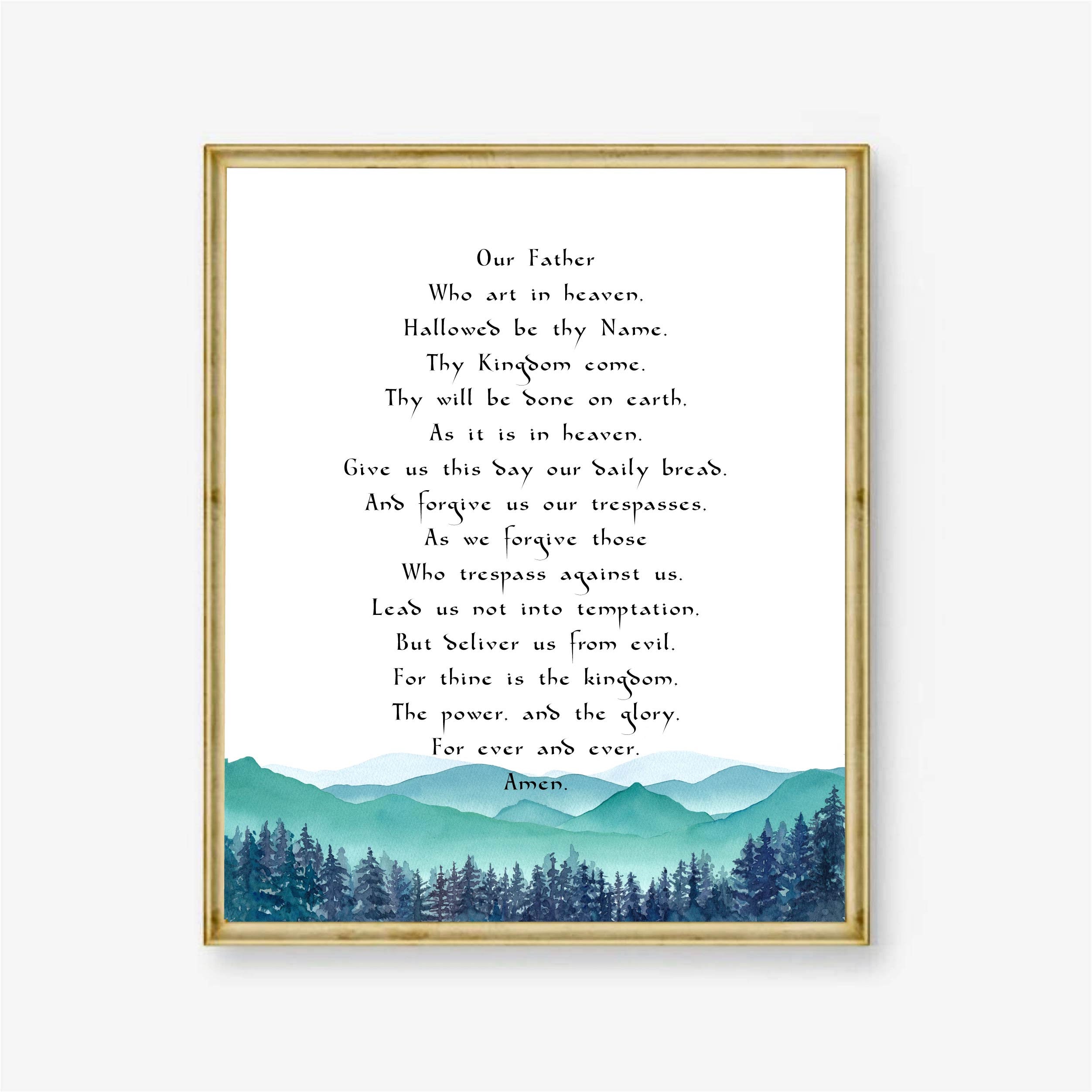 the lords prayer printable wall art catholic prayer etsy