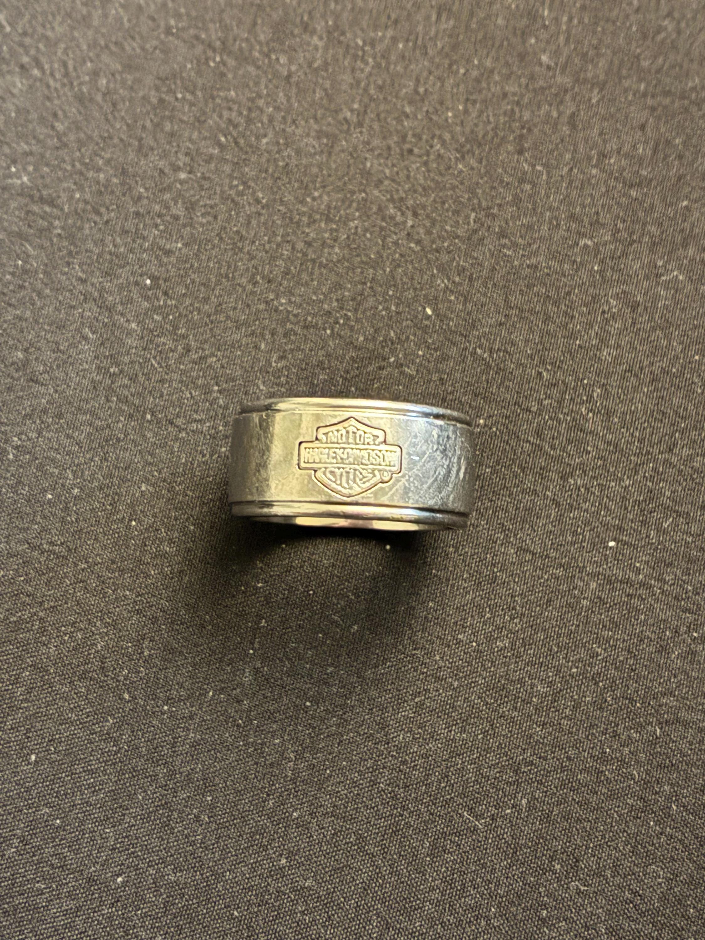 Harley-Davidson Herren Ring Bar & Shield Wax Seal Band Silber Im