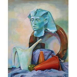 dipinto acrilico originale, dipinto di natura morta, dipinto a mano, arte murale acrilica, natura morta su carta, non stampata, decorazione acrilica greca