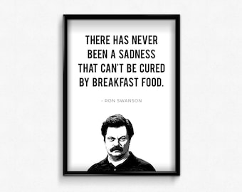 Ron Swanson Quote Print, Parks and Rec Funny Kitchen Decor (Digital Download)