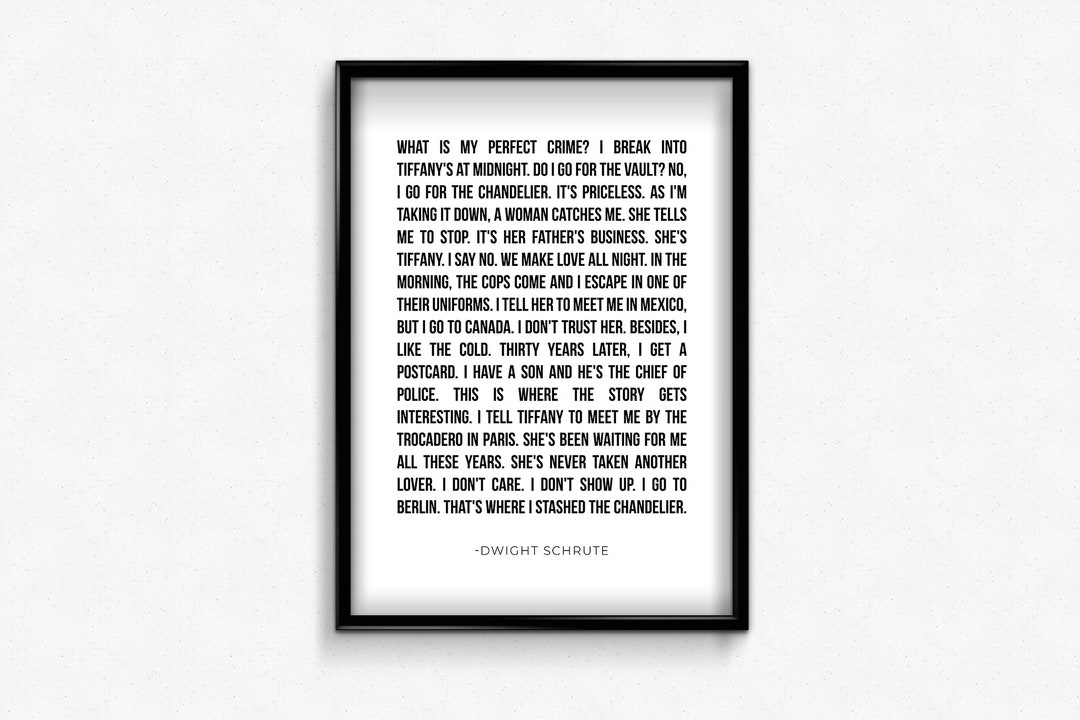 Dwight Schrute Office Quote, Printable Wall Art, Instant Download, "the ...