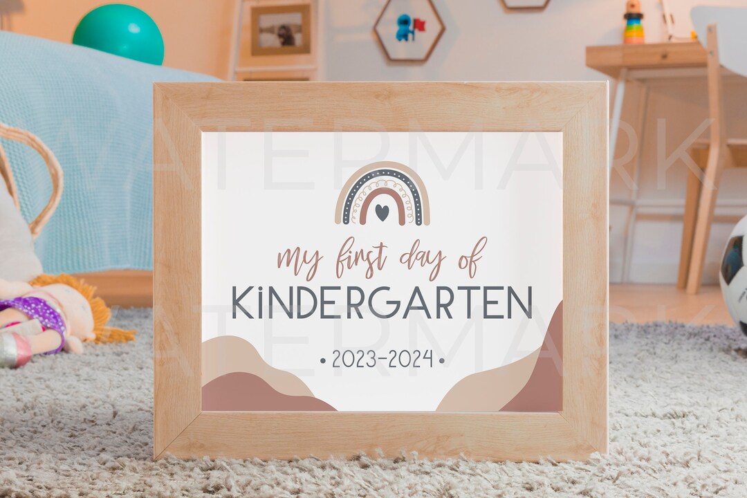 My First Day of Kindergarten Sign, First Day of School Sign, Printable ...