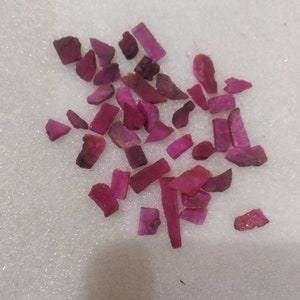 Raw natural ruby dyed,ruby rough slice fine pink,red color quality tiny piece small rough for Jewelry craft work healing powers gemstone AAA zdjęcie 3