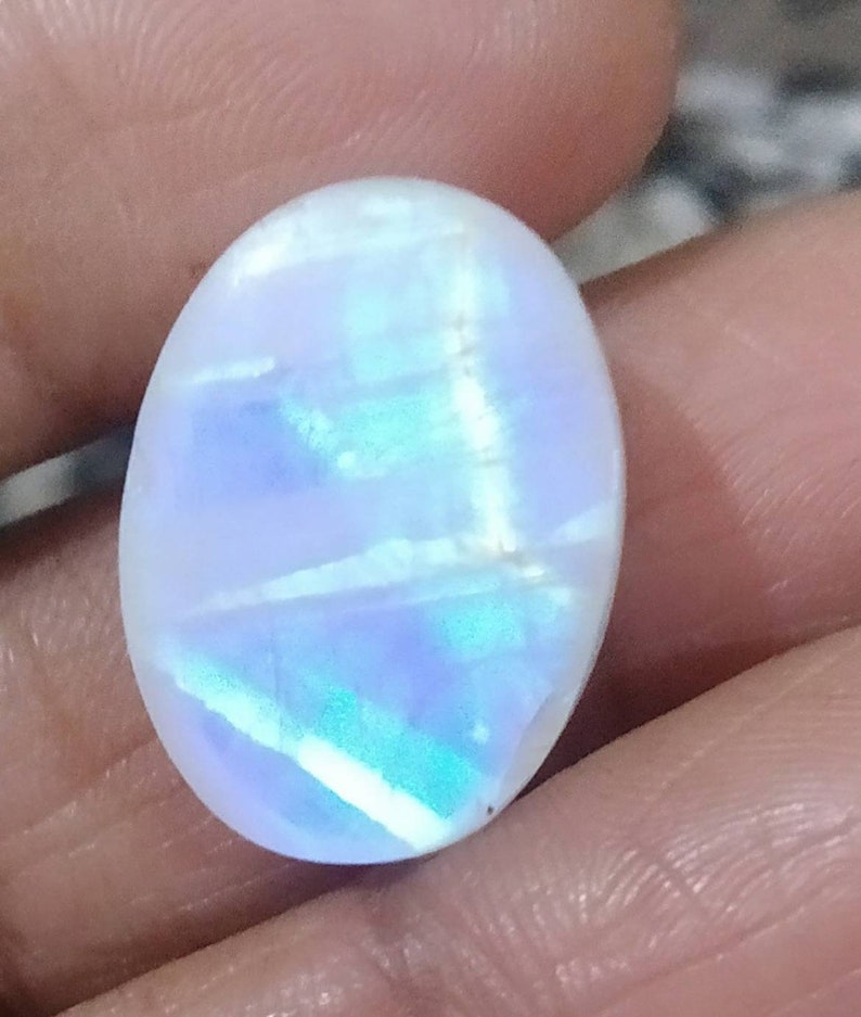 Natural Indian Rainbow Moonstone Oval Cabochon Smooth Etsy