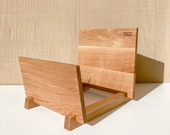 FLIP LP Rack, vinyl record album wooden display stand White Oak