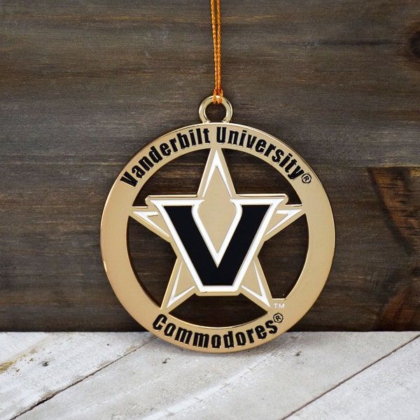Vanderbilt Commodores New Logo Gold Ornament - Officially Licensed NCAA