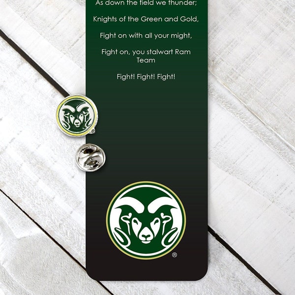 Colorado State University Rams CSU Pin and bookmark with fight song - Officially licensed NCAA