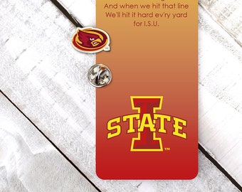 Iowa State University Cyclones Pin and bookmark with fight song - Officially licensed NCAA