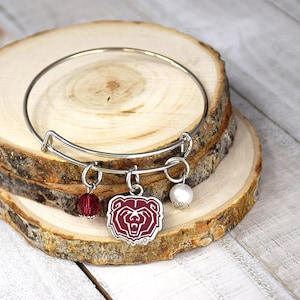 Missouri State University MSU Charm Bracelet - Officially Licensed NCAA - Boomer the Bear Southwest Missouri State University Springfield