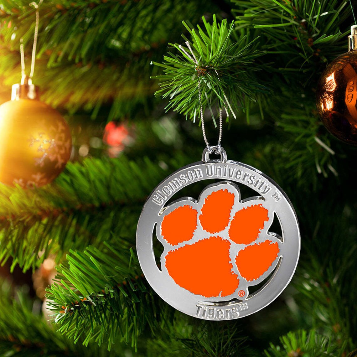 Clemson University Tigers Christmas Ornament Round Metal Etsy