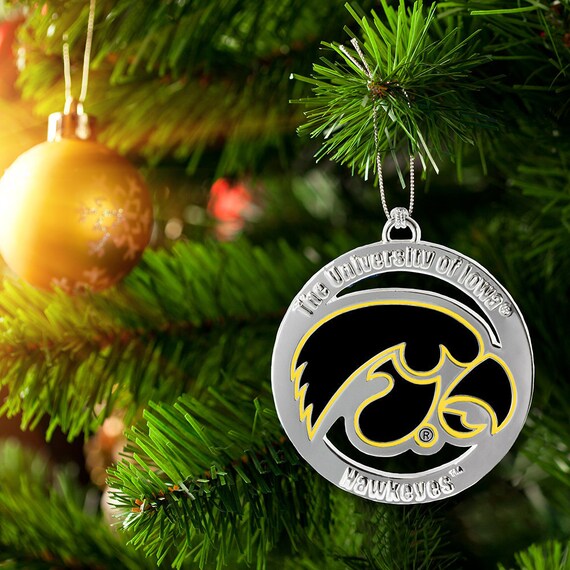 Iowa Hawkeyes the University of Iowa Christmas Ornament Round Etsy
