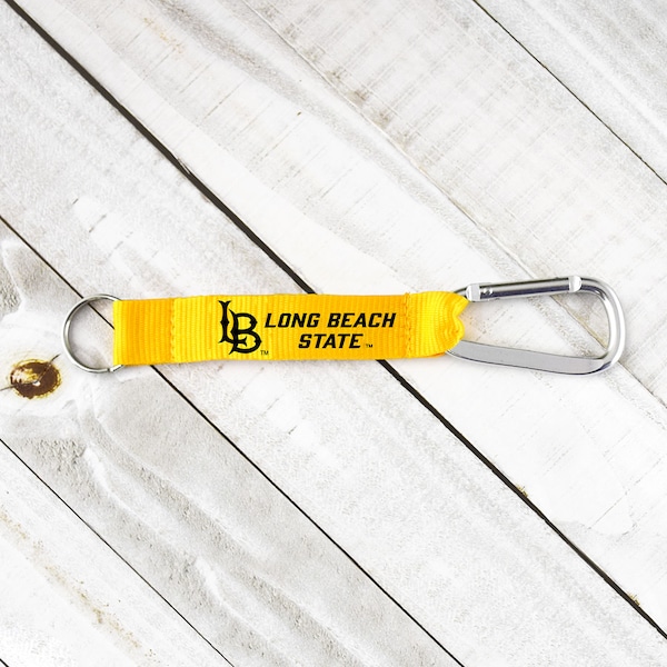 Cal State Long Beach yellow Lanyard Keychain Key Fob Wristlet