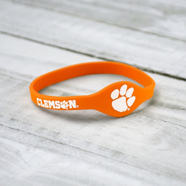 Clemson University Tigers Paw Logo Logo Silicone Bracelet Wristband Officially licensed NCAA
