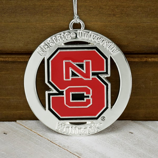 NC State University Wolfpack Christmas Ornament round metal Ornament Officially licensed NCAA