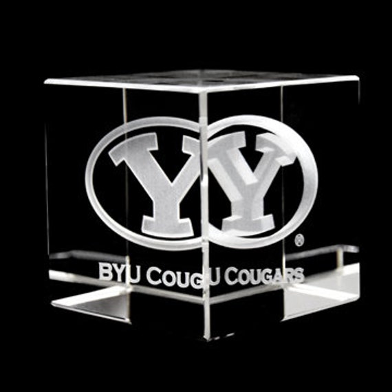 BYU ENGRAVED SILVER BUSINESS CARD HOLDER CASE Brigham Young University Cougars 