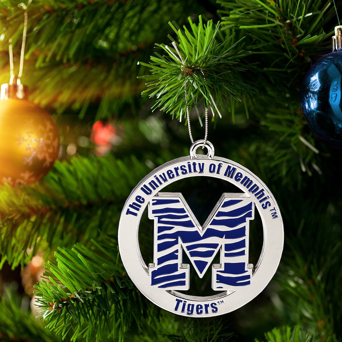 University of Memphis Tigers Christmas Ornament round metal Etsy