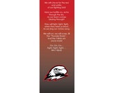 Southern Utah University Thunderbirds bookmark with fight song and includes pin - Officially licensed NCAA