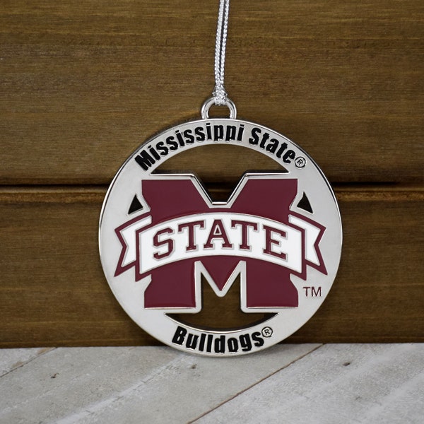 Mississippi State Silver Ornament by Fan Frenzy Gifts Officially Licensed NCAA