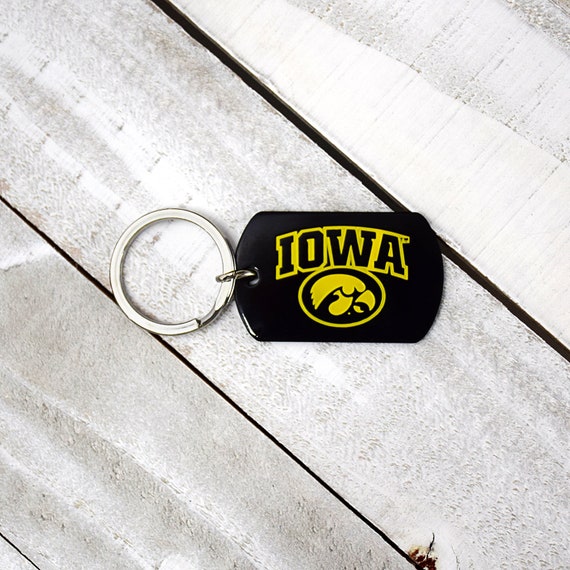The University of Iowa Hawkeyes Black Logo Keychain Key Tag or Key Chain Officially Licensed NCAA Etsy Canada