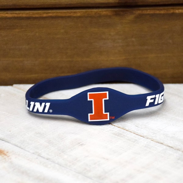 University of Illinois Urbana-Champaign Silicone Bracelet Wristband - Officially licensed NCAA - Fighting Illini UI