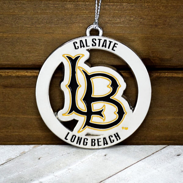 Cal State Long Beach California state university round metal Ornament Officially licensed NCAA