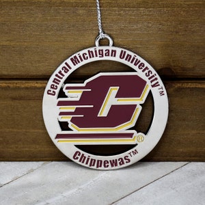 Central Michigan University Chippewas round metal Ornament Officially licensed NCAA