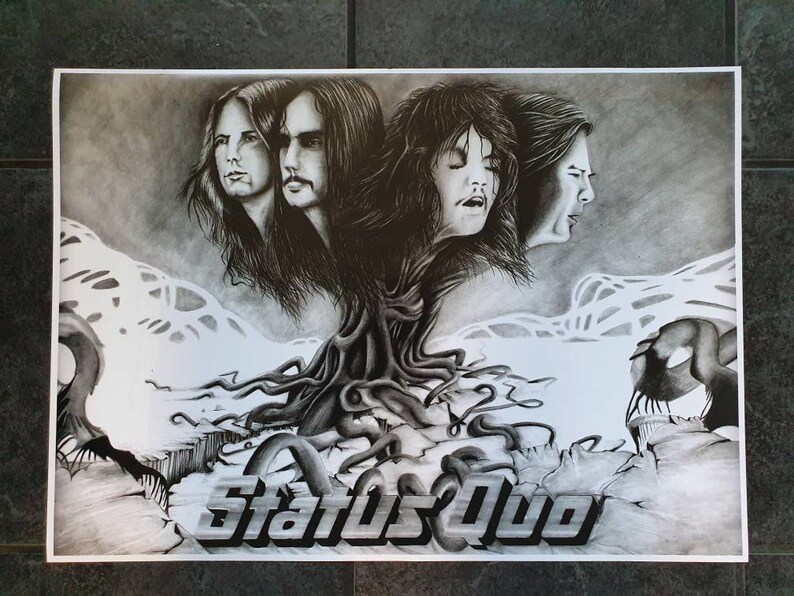Status Quo Poster Pencil Album Art Print Etsy