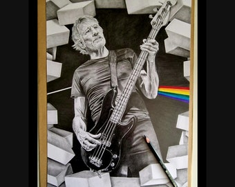 Roger Waters - Original Pencil Art A3 Size 11.7x16.5!