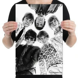 The Rolling Stones - Póster con impresión artística a lápiz ¡Disponible en 3 tamaños!